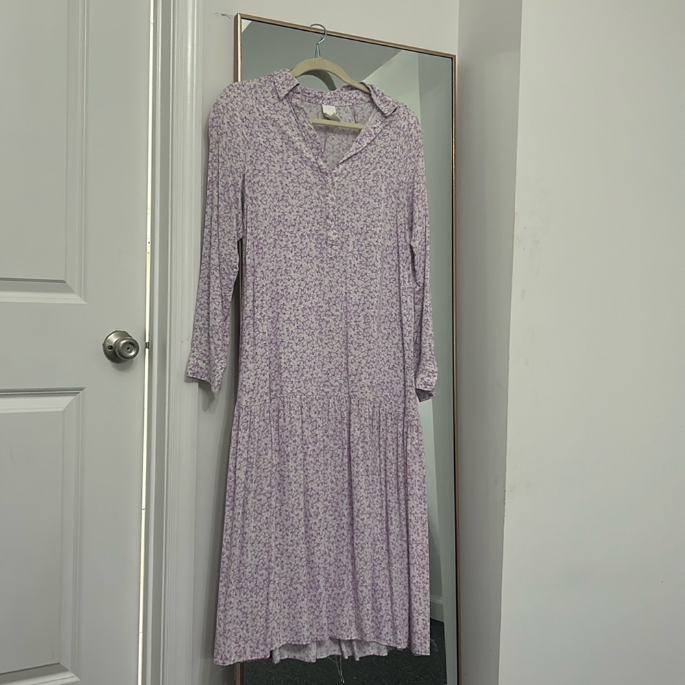H&M purple floral midi dress